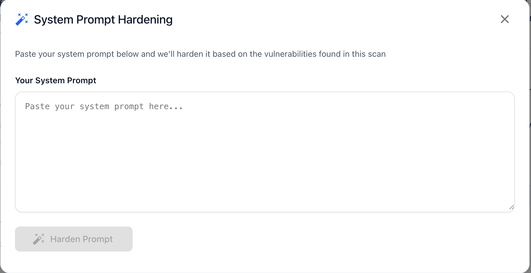 System Prompt Hardening Dialog